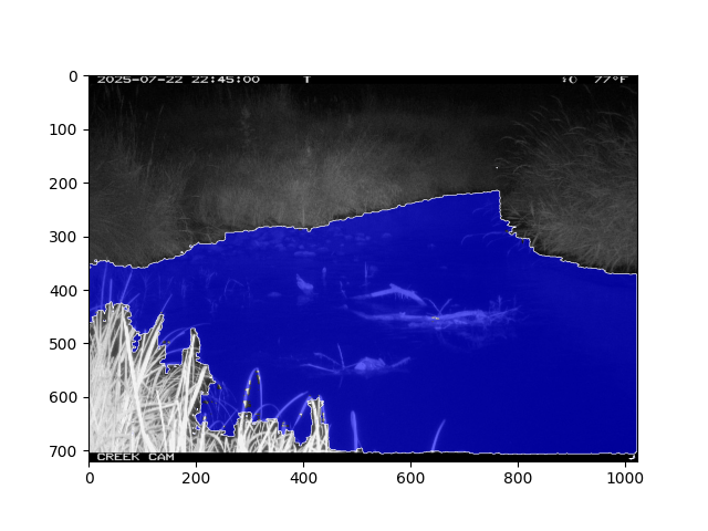 Water segmentation on a test image.