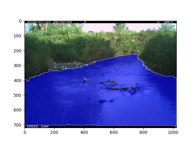 Water segmentation on a test image.